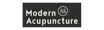 Modern Acupuncture brown and white logo